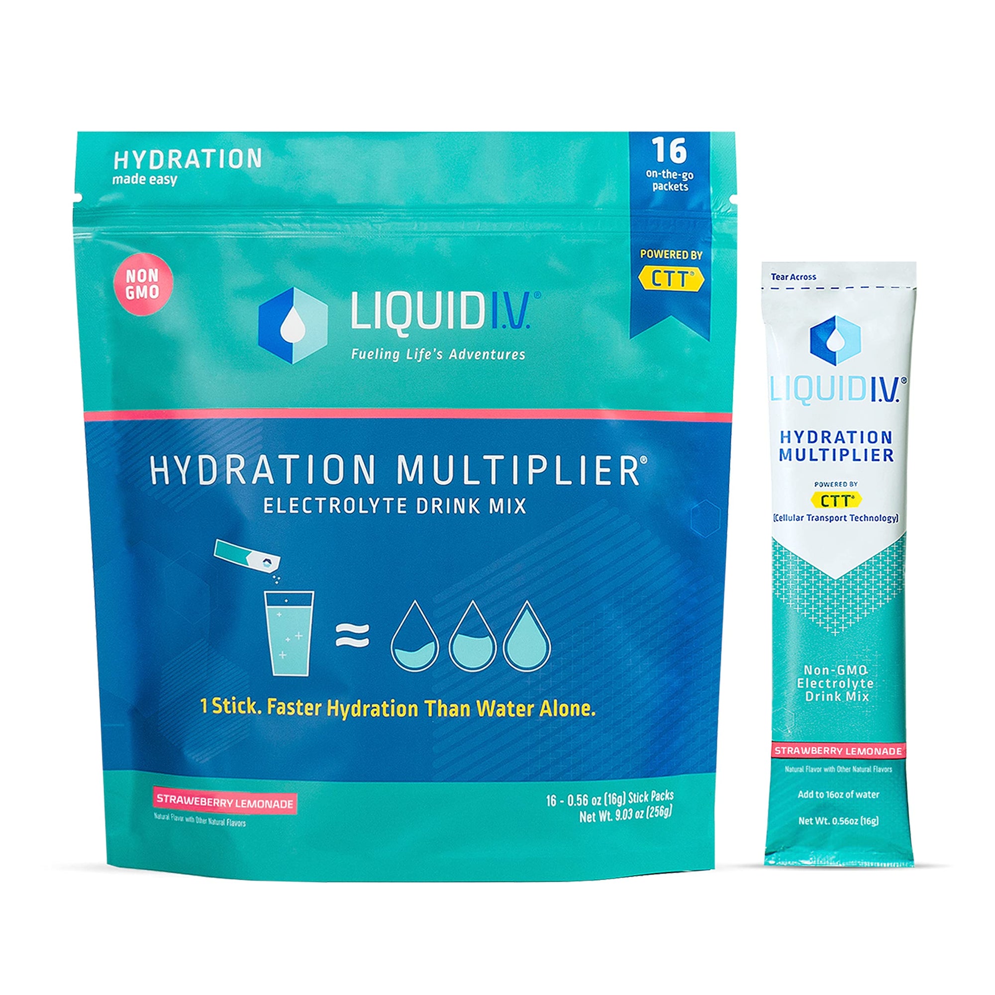Liquid IV Hydration Powder Packs 16ct Staw/Lemonade