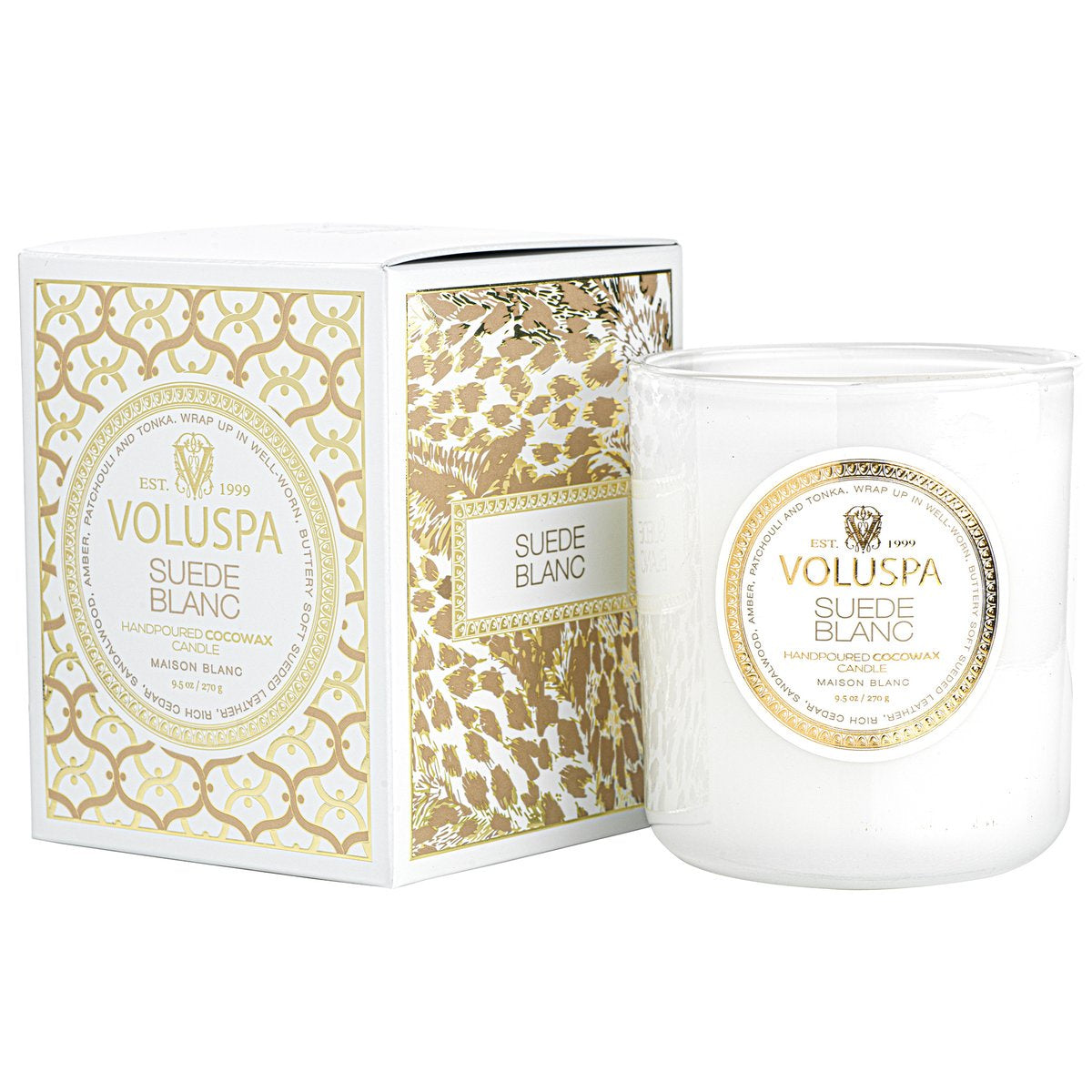 Voluspa Candle Maison Suede Blanc 9.5oz