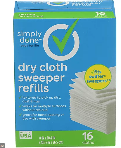 Simply Done Dry Cloth Sweeper Refills 16pk
