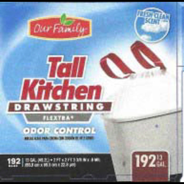 Our Family Flex Fresh Tall Kitchen Garbage Bags 192ct