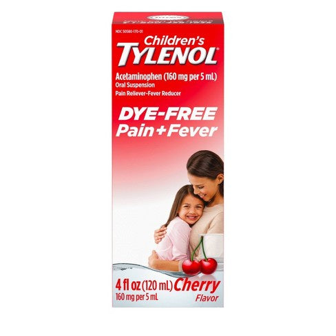 Children's Tylenol Cherry Dye Free 4 oz.