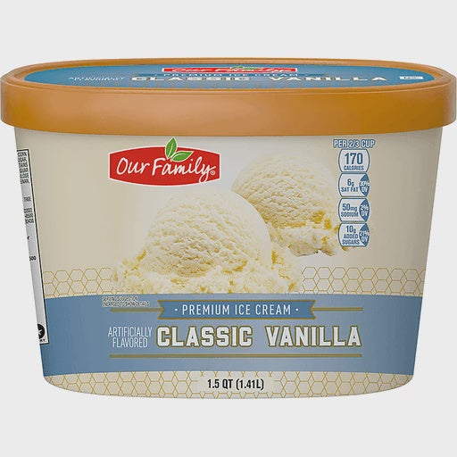 Our Family Classic Vanilla Ice Cream 1.5qt