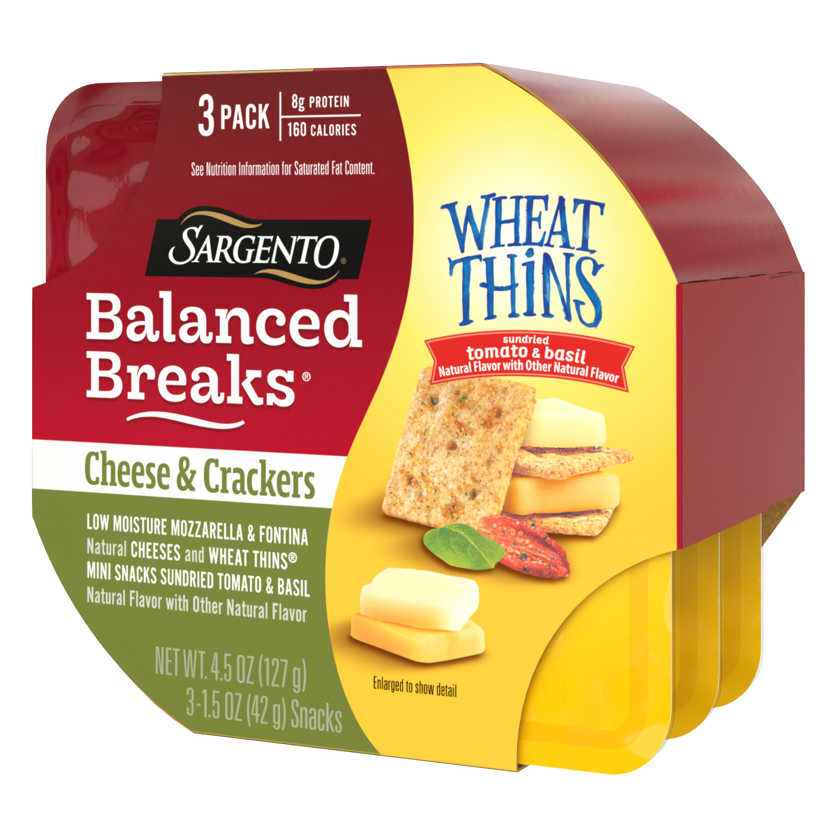 Sargento Balanced Breaks Mozarella Cheese & Sun Dried Tomato Wheat Thin Crackers 3pk